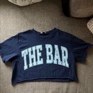 The Bar Navy Blue Crop Top